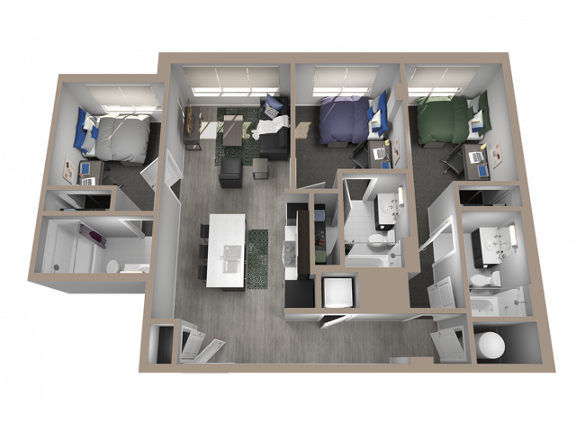 3 Bedroom 3 Bathroom C2 - 3x3 C2