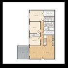 Explore the efficient design of this contemporary apartment, offering style and space.