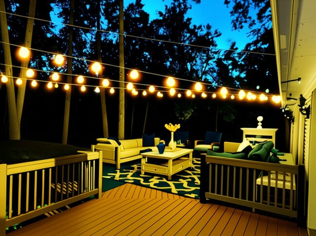 Stunning large deck with string lights - 4922 Baylor Dr Rental
