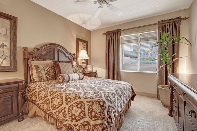 Rancho Belago Bedroom with Ceiling Fan - Rancho Belago Apartments