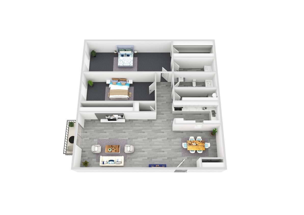 2 Bed and 2 Bath Unit - 2x2