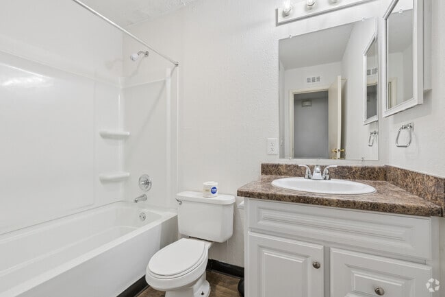 3BR, 2BA - 1,100SF - Primary Bathroom - Tall Oaks Apartments