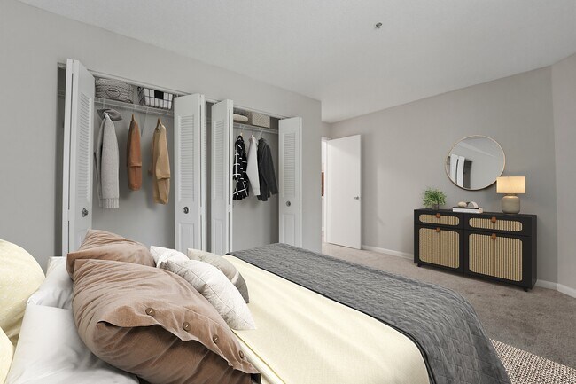 Step into elegance at Eagle Rock Apartments at Abingdon. This spacious bedroom features a modern aesthetic, ample storage, and cozy design elements, making it the perfect retreat. See for yourself and schedule a tour today!