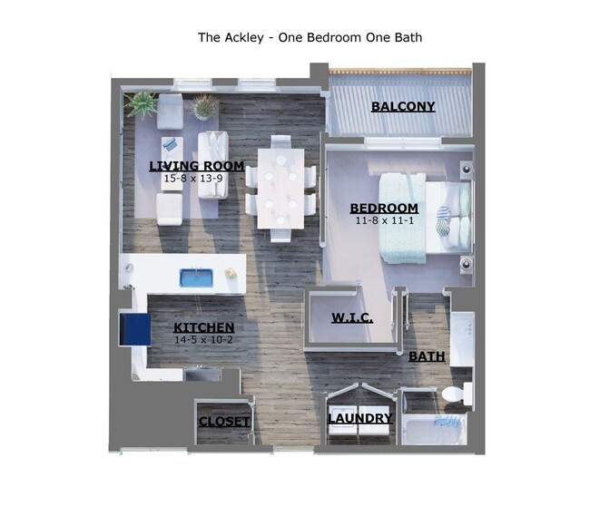 The Ackley - One Bedroom One Bath - The Ackley - One Bedroom One Bath Apartment Unit 7574-204