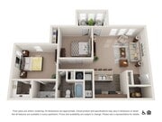 B1BR3 floor plan The Stockwell Apartments