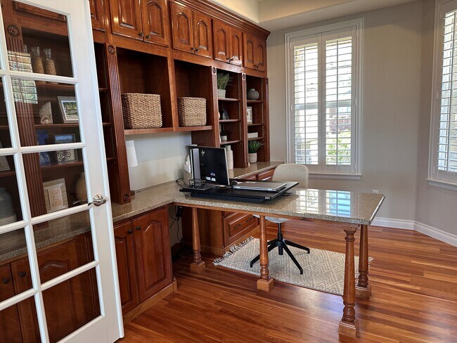 Dedicated office on first floor with built in and french doors - 10607 Ashfield St