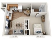 Floor plans are artist’s rendering. All dimensions are approximate. Actual product and specifications may vary in dimension or detail. Not all features are available in every apartment. Prices and availability are subject to change.