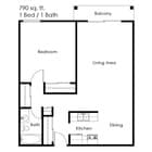 1 Bed 1 Bath | 754 sqft