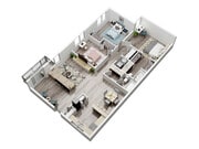 Rome - 3 Bed 2 Bath - 1261 Sq. Ft.