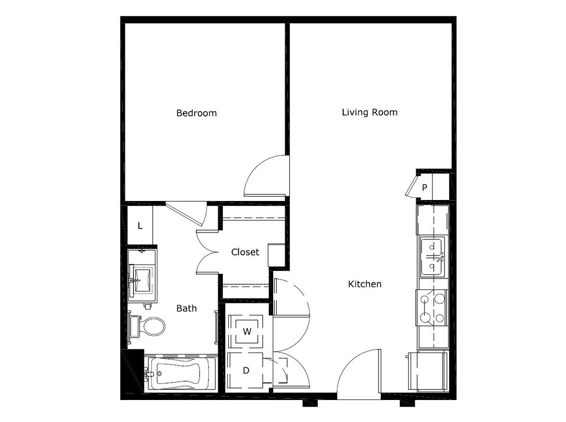 1 Bedroom 1 Bath - A