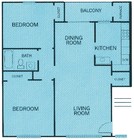 2BR/1BA