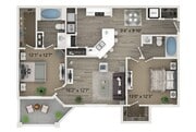 Two Bedroom Two Bath Floor Plan
