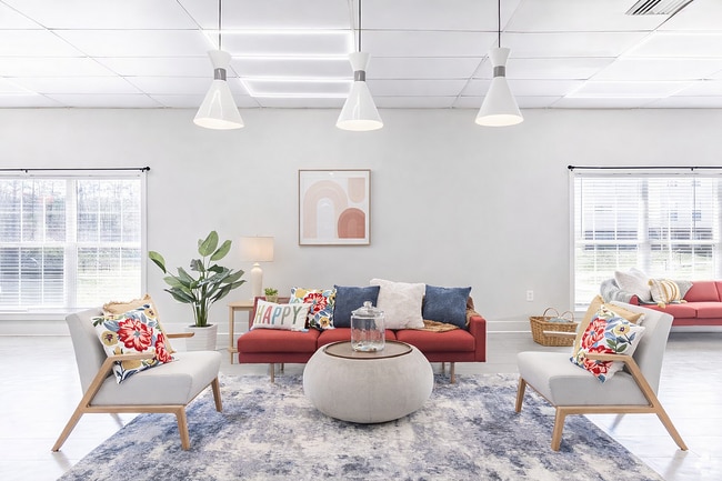 Bright and welcoming community lounge