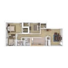 Manor View - Three Bedroom, 1140 sq. ft.
