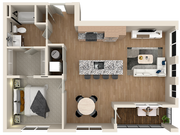 The Patent 1E - 1br, 1ba Floorplan