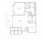 One Bedroom One Bath (791 SF)