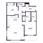 Oberon B1 One Bedroom Den Floor Plan