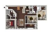 Crepe Myrtle | 3 Bed 2 Bath | 1338 sq ft | Lake St James Apartments in Conyers