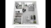 A photo of our studio floor plan, The Classic.
