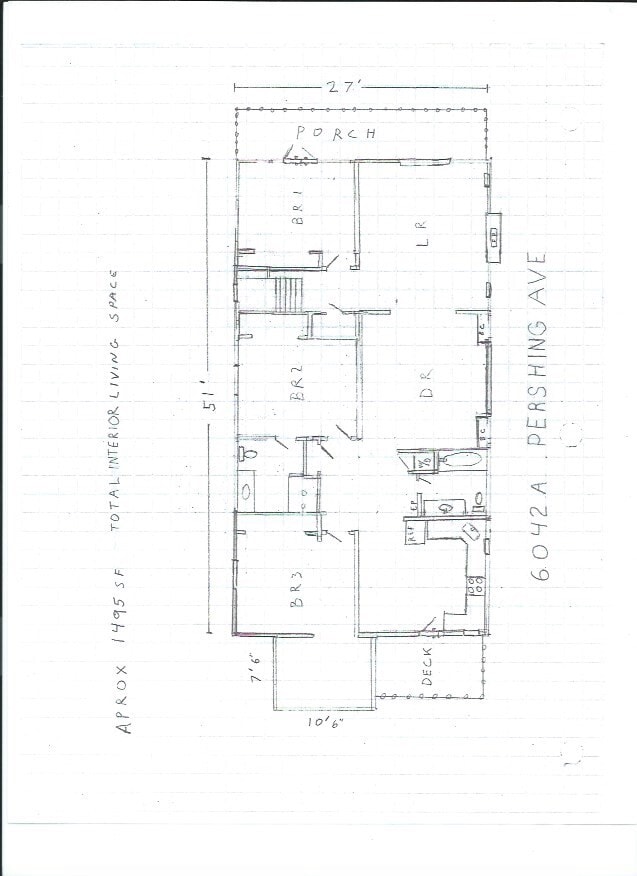 Floor plan - 6042 Pershing Ave Unit A