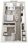 S1 - Studio 1 bath - 546 sq. ft.