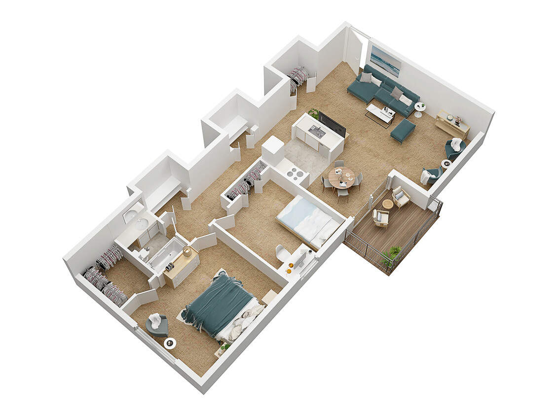 Hillcrest - The Springs - 2 Bed 1 Bath - 1032 Sq. Ft. - The Springs