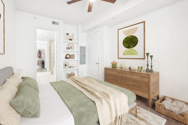 Experience serenity in this beautifully designed bedroom, perfect for relaxation and rest. - Arrive River Oaks
