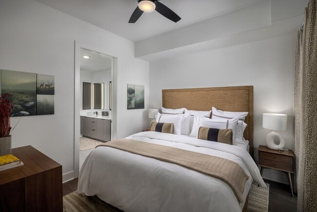 Spacious bedrooms with ceiling fans
