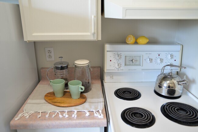 Charming kitchen corner setup perfect for your morning coffee at 359 Edison. - 359 Edison Avenue