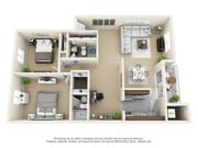 The Washington 2 Bedroom Floor Plan