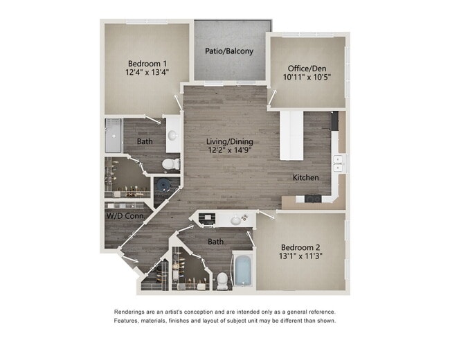 The Villas at Harbour Cove - The Anchorage - 2.2 - 2 Bedroom, 2 Bathroom, 1211 sq. ft.