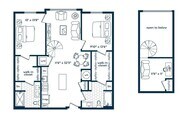 Two Bedroom Two Bath Loft (1223 SF)