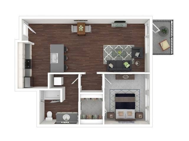 Floor Plan - 1 Bedroom 4