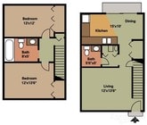 Floor Plan - 2BR/1.5BA Townhouse