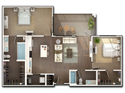 2 Bedroom, 2 Bathroom