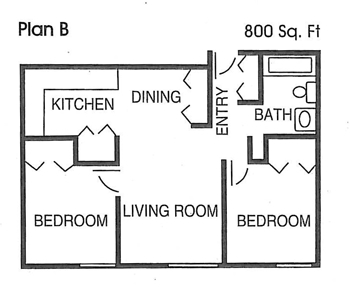 2BR/1BA - Split