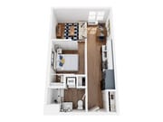 Flex 1X1 floor plan The Frankie
