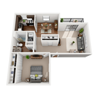The Rosetta One Bedroom (3D)