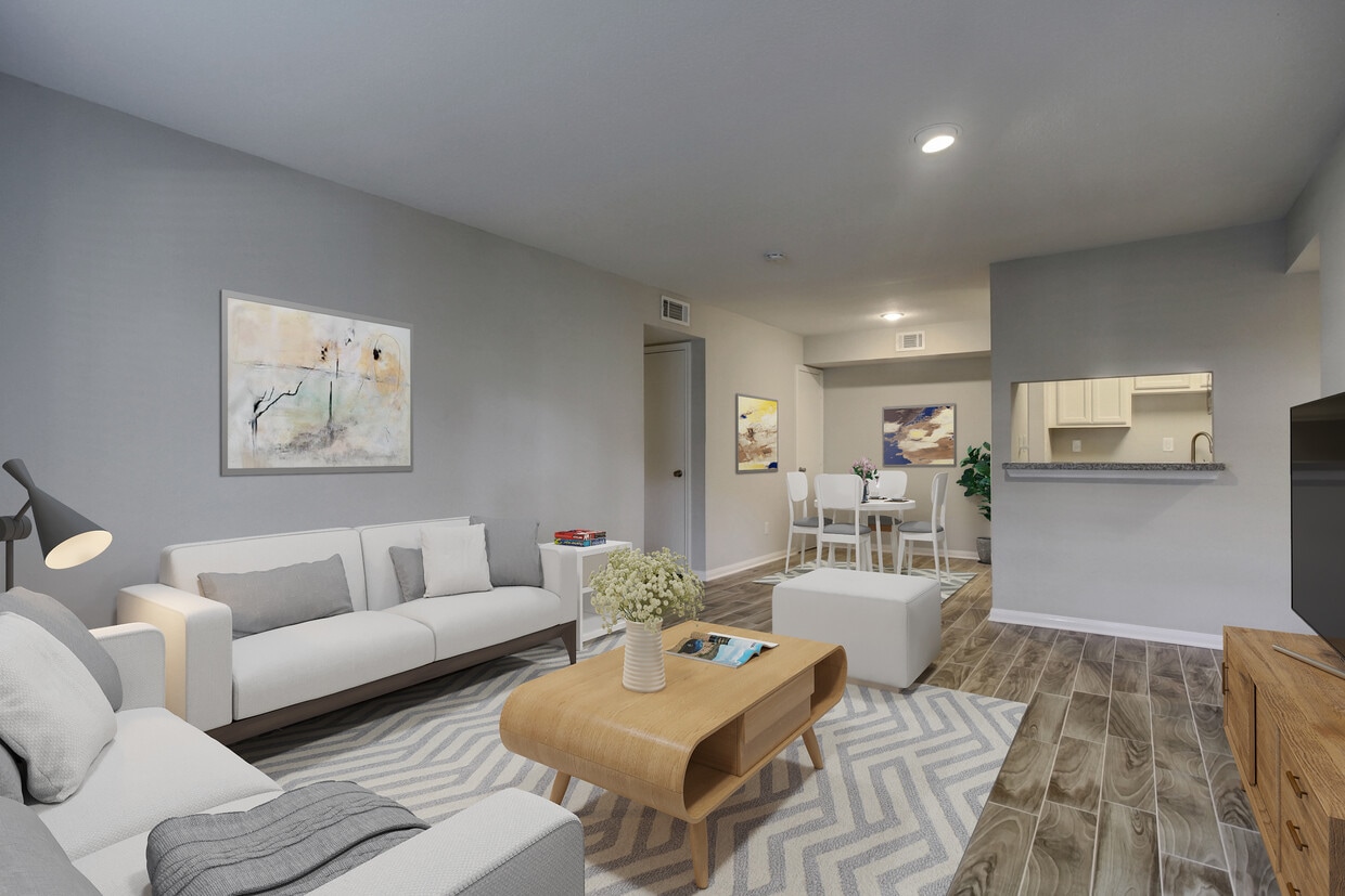 Spacious living room - looking in. - 1880 White Oak Dr. Apt 119 (HOUSTON, TX)