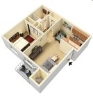 1BR/1BA