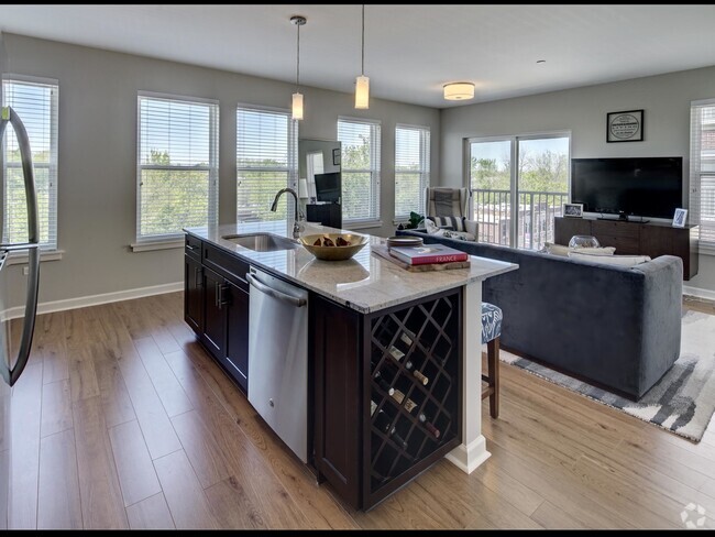 evanston_interior_kitchen living room - AMLI Evanston Rental