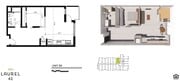 One-Bedroom, One-Bathroom 2D/3D Floor Plan - 1x1F