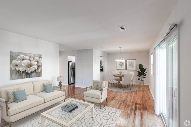 2BR, 1BA (830sqft) - Living/Dining Room - Newport Apartments