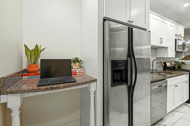 Standing Desk and Kitchen