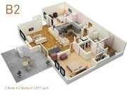 B2 sq ft 1077-1077