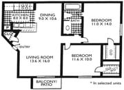 2BR/1BA