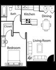 1BR/1BA