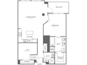 One Bedroom Two Bath w/Loft (960 SF)