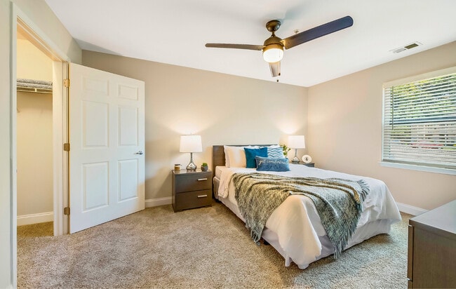 Two Bedroom Primary bedroom at Oak Pointe Apartments in Burlington, NC