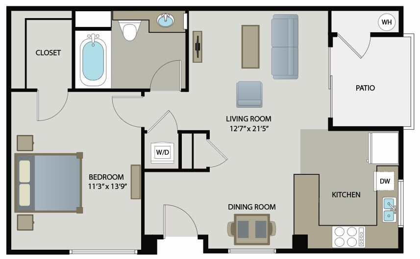 Floor Plan - 1x1ALOR